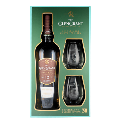 Whisky Glen Grant 12 ans 70 cl Coffret 2 verres